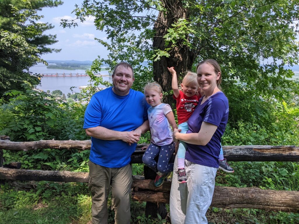 FIRE Travel Family - Hiking in Bellevue, IA - How to Retire Early - Brock, Becky, Kyra, Verity - Financial Independence - Retire Early - Early Retirement